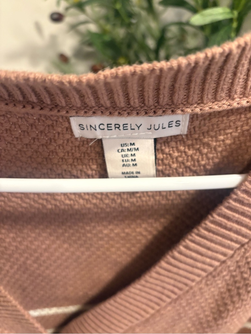 Sincerly Jules Rose Taupe Striped Button-Front Cardigan Size M - Picture 3 of 3